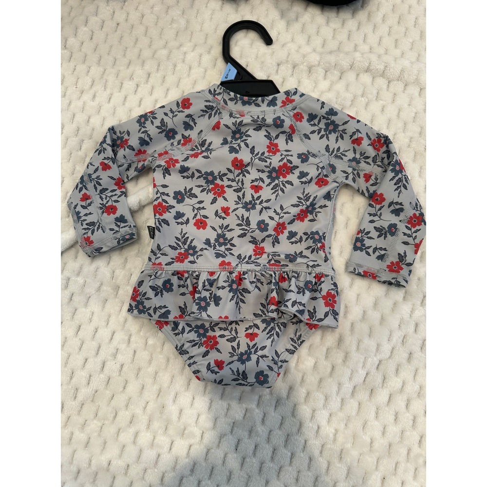 Modern Moments by Gerber Baby Girl Floral Long Sleeve Rash Guard Swimsuit 3-6M